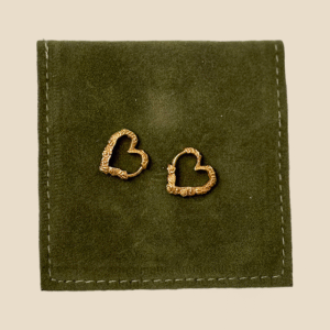 Vintage golden heart hoops
