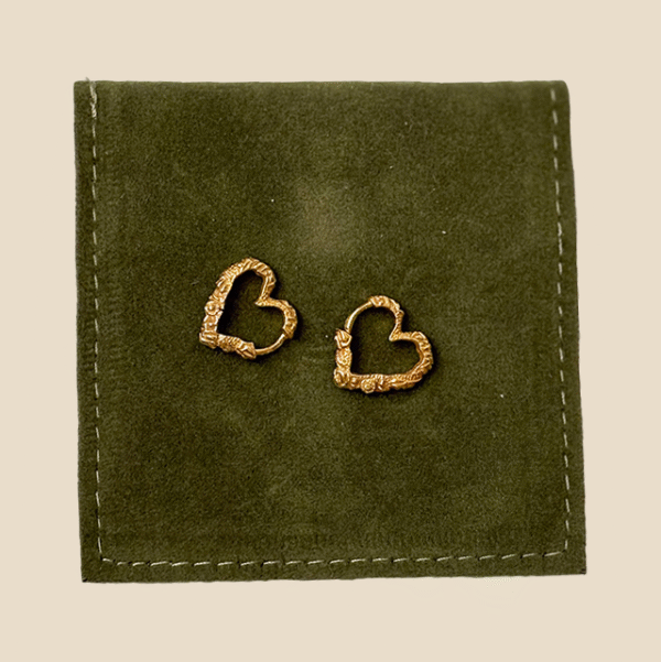 Vintage golden heart hoops